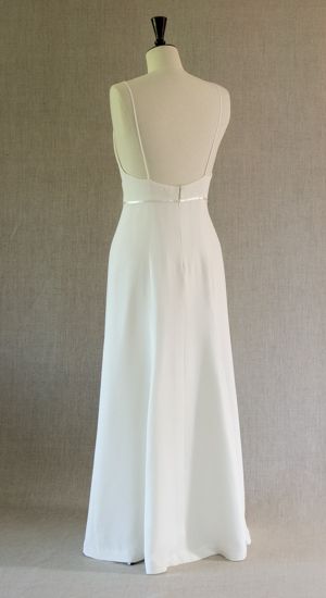 robe à fines bretelles en crêpe couture be vernier