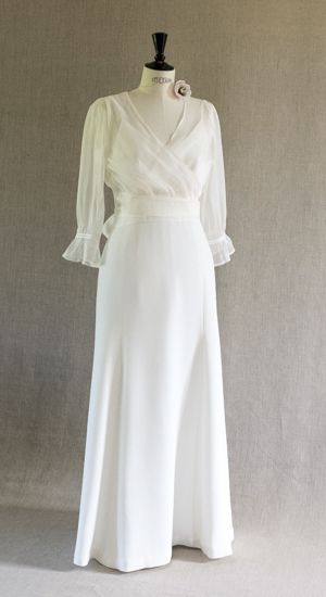 robe longue en crêpe couture et organza be vernier